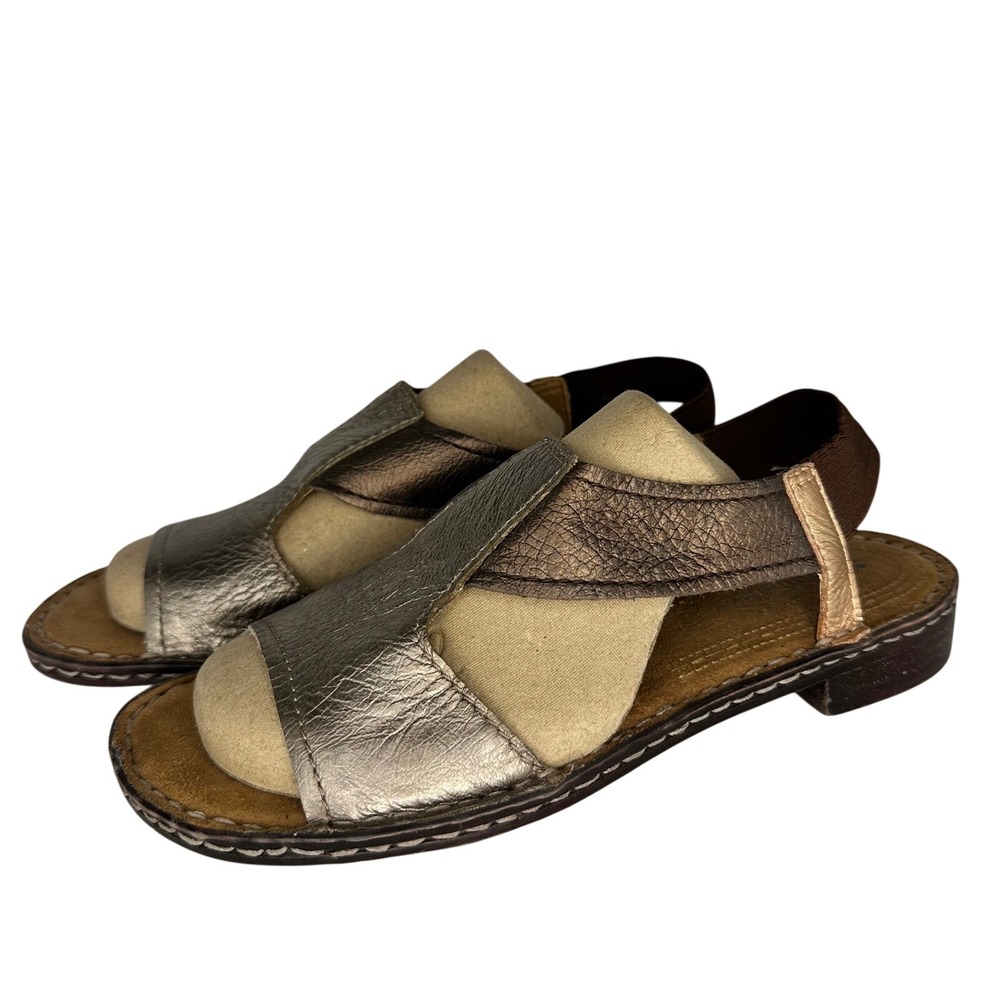 Naturalizer Ringo Metallic Bronze Gold Leather Slingback Sandals Womens 7M N5‎